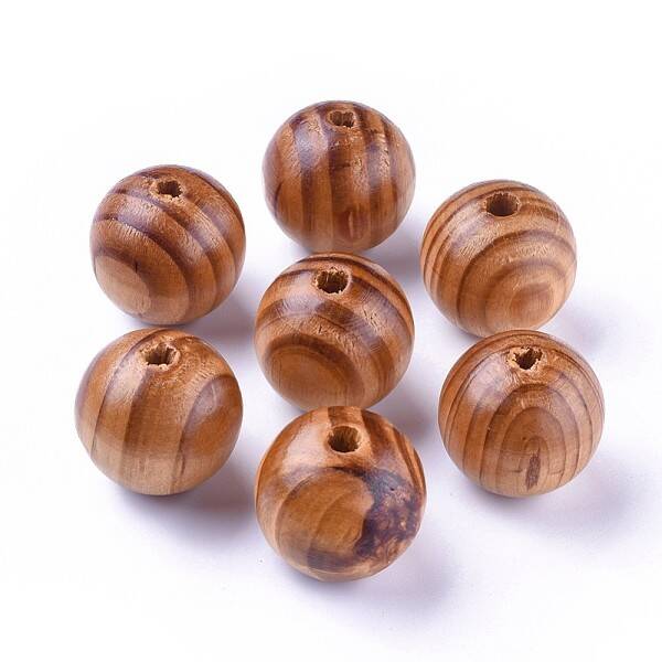 Round Natural Wood Beads