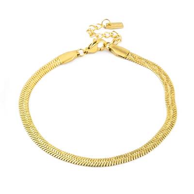 Ion Plating(IP) 304 Stainless Steel Herringbone Chain Bracelets for Women