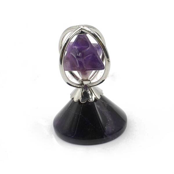 Natural Amethyst Rotatable Merkaba Star Figurines