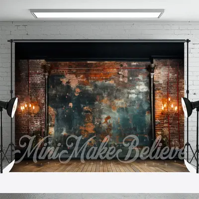 Shabby Graffiti Brick Wall Candle Photo Backdrop - Aperturee