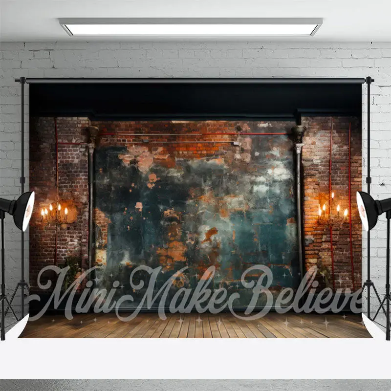Shabby Graffiti Brick Wall Candle Photo Backdrop - Aperturee
