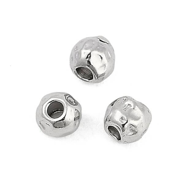 Anti-Tarnish Textured 316 Surgical Stainless Steel Beads