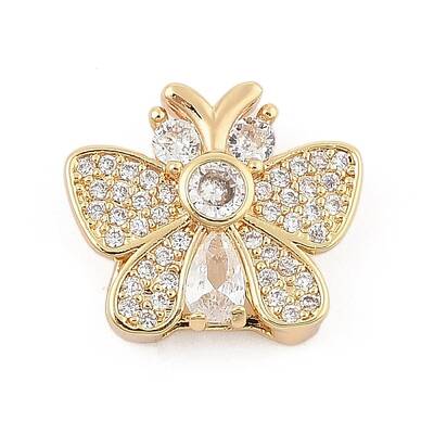Brass Micro Pave Cubic Zirconia Slide Charms