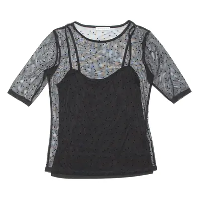 MINT&BERRY Sheer Womens Printed Top Black Spotted S