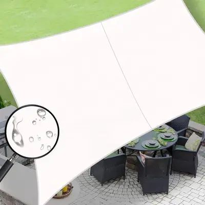 Waterproof Rectangle Sun Shade Sail Cannoy UV Resistant for Outdoor Patio Garden Backyard Sunshade Canopy