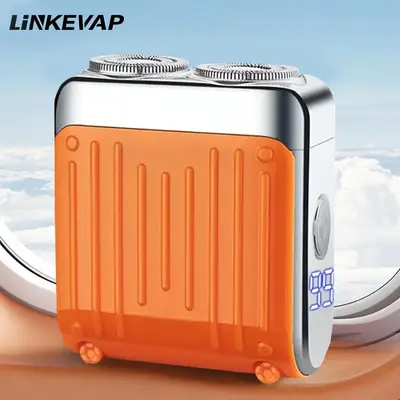 LINKEVAP Traveller Mini Electric Beard Shaver, Waterproof & Comfortable Double-Ring Magnetic Cutter, One-Button Long Lasting ...
