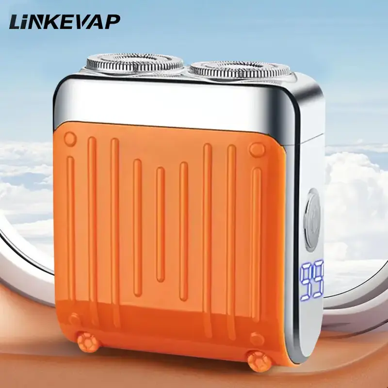 LINKEVAP Traveller Mini Electric Beard Shaver, Waterproof & Comfortable Double-Ring Magnetic Cutter, One-Button Long Lasting ...