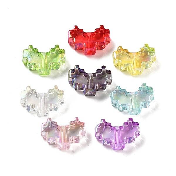 UV Plating Iridescent Transparent Acrylic Beads