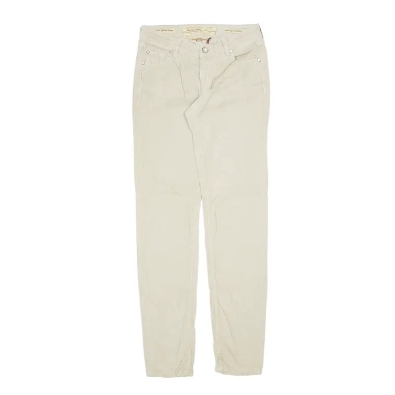 JACOB COHEN JEANS Corduroy Trousers Cream Regular Tapered Womens W30 L32