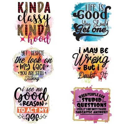 Letter Pattern Heat Transfer Sticker, 6pcs DIY Heat Transfer Clothing Stickers, Mother's Day Gift, Heat Press Transfer Decal...