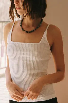 Pointelle Square Cami | Size: XS | Color: Sage