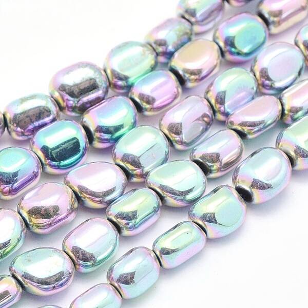 Electroplate Non-magnetic Synthetic Hematite Beads Strands