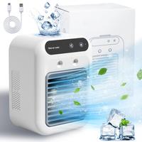 2025 Portable Air Conditioner Fan, Cooling Mist Humidifying, Adjustable Speed, 500ml Water Tank, Low Noise, Battery/USB Dual ...