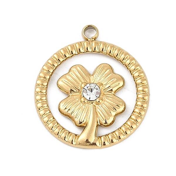 304 Stainless Steel Rhinestone Pendants