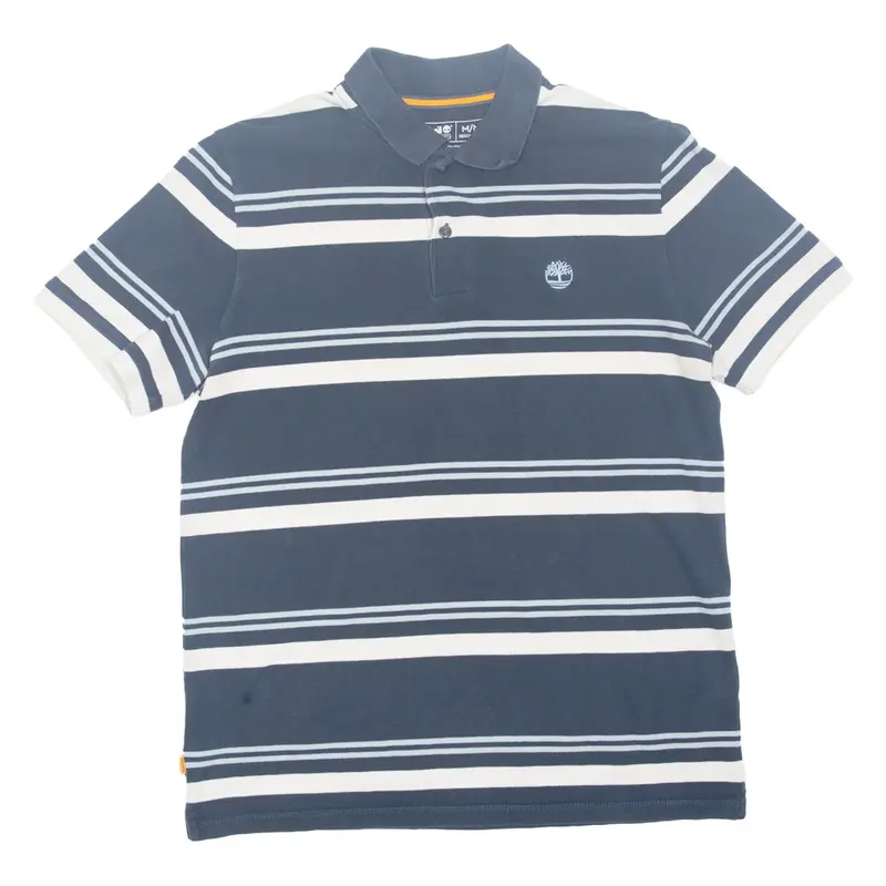 TIMBERLAND Regular Fit Mens Polo Shirt Blue Striped M