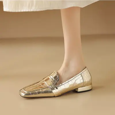 CHIKO Alyna Square Toe Block Heels Loafers Shoes