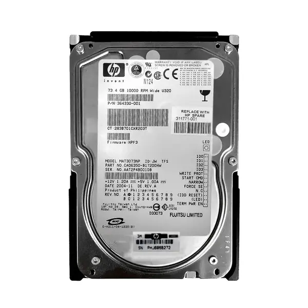 364330-001 HP 72.8GB Ultra-320 SCSI 10000 3.5-inch Hard Drive