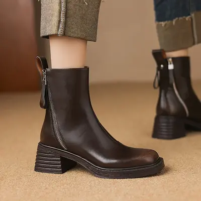 CHIKO Ashlynne Square Toe Block Heels Ankle Boots