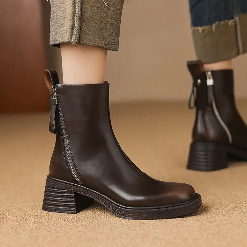 CHIKO Ashlynne Square Toe Block Heels Ankle Boots