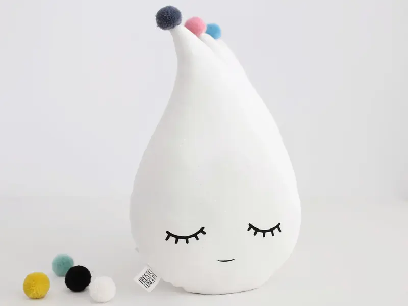 White Raindrop Pillow