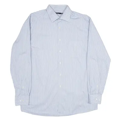 PIERRE CARDIN Regular Fit Mens Shirt Blue Striped Long Sleeve XL