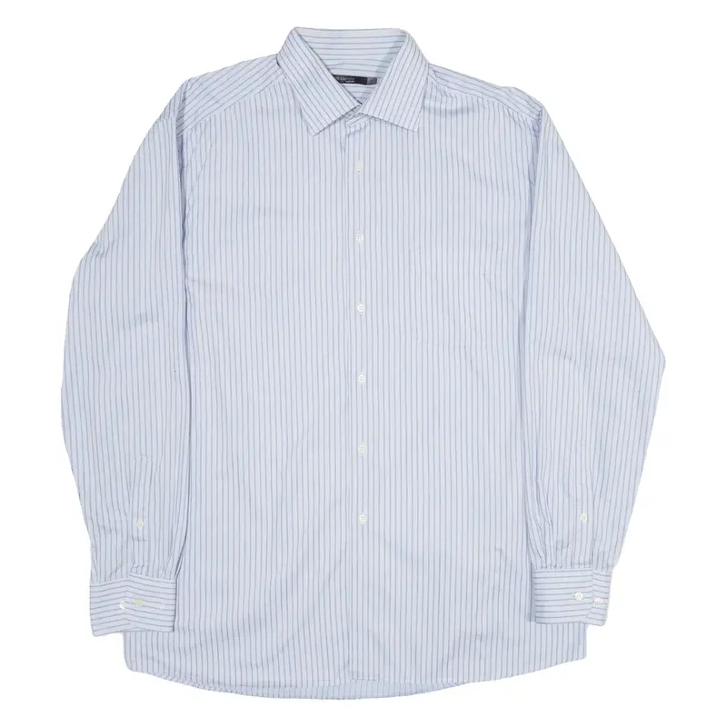 PIERRE CARDIN Regular Fit Mens Shirt Blue Striped Long Sleeve XL