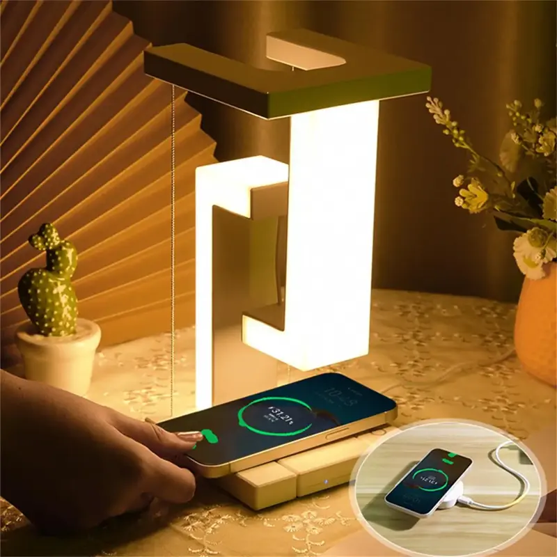 Creative Floating Light, USB Powered Touch Control Night Light, Decorative Dimmable Ambient Desktop Light with Wireless Char...