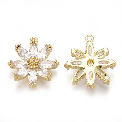 Brass Micro Pave Cubic Zirconia Pendants