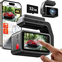 REDTIGER F4 4K Dash Cam Front, 2.2 inch Mini Car Camera, 2160P UHD Touch Screen, Voice Control, Included 32GB Card, Night Vis...