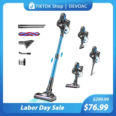 [LaborDay]Cordless Vacuum Lightweight 6-in-1 Multi-Functional, 2200mAh Battery, UP to 40-Minute Runtime, 23Kpa Suction, Ideal...