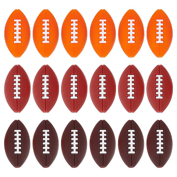 18Pcs 3 Colors Food Grade Eco-Friendly Silicone Focal Beads