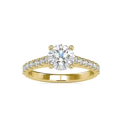 10K Gold 1CT Round Moissanite Wedding Ring