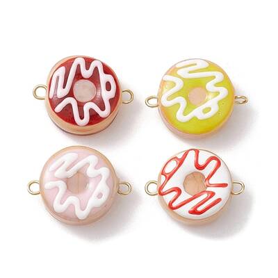 Handmade Lampwork Enamel Donut Connector Charms