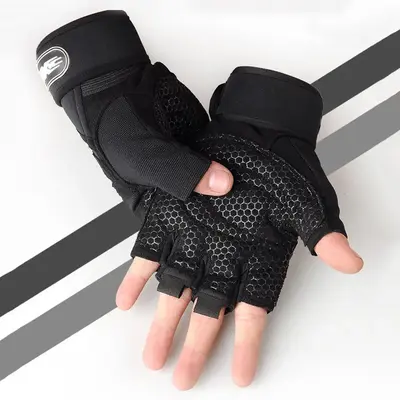Half Finger Sports Gloves, 1 Pair Non-slip Breathable Easy Drying Fitness Gloves, Wrist Gloves for Outdoor Cycling Climbing ...