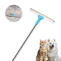 VEVOR Pet Hair Carpet Rake, 35.83-55.51 in Adjustable Long Handle Pet Hair Removal Broom, Reusable Advanced Lint Remover Scra...