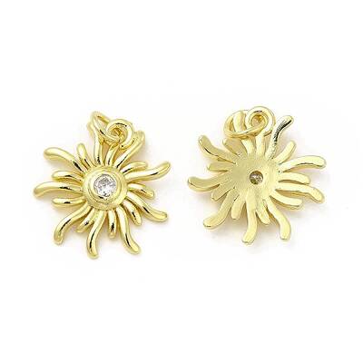 Brass Micro Pave Cubic Zirconia Pendants