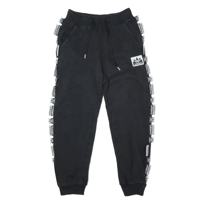 ADIDAS Olivia Oblanc Joggers Black Tapered Womens UK 6 W26 L26