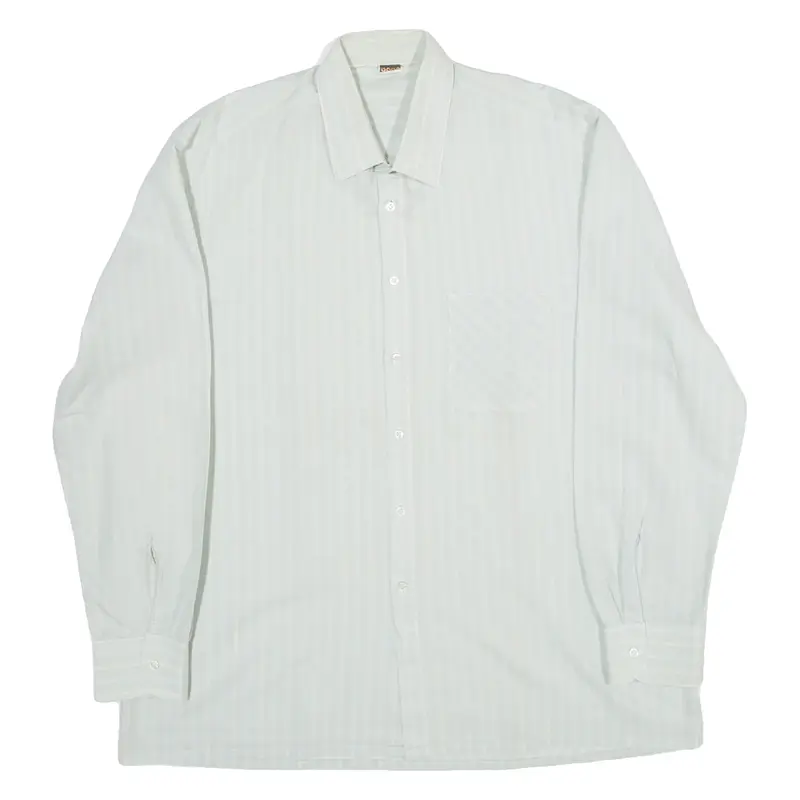 BAOR Mens Shirt Blue Striped Long Sleeve XL