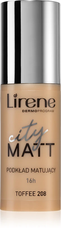 Lirene City Matt Liquid Foundation Mattifying Smoothing Effect Color 208 Toffee 30 Ml