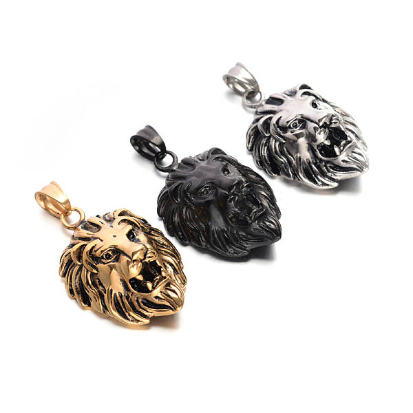 Lion Retro 304 Stainless Steel Pendants