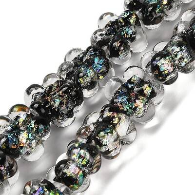 Handmade Dichroic Foil Glass Beads Strands