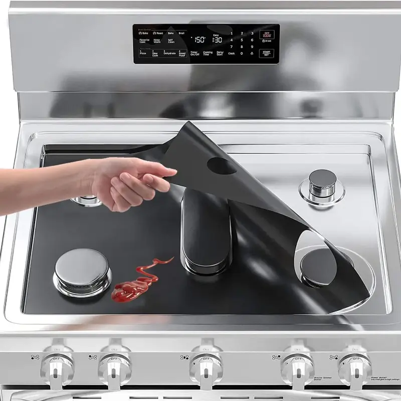 Gas Stove Protector Pad, 1 Count Washable & Reusable Gas Stove Top Cover, Non-stick Gas Stove Burner Liners, Stove Protection...