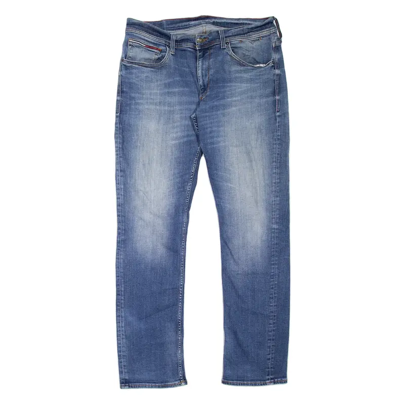 HILFIGER DENIM Mens Jeans Blue Regular Straight Stone Wash W38 L34