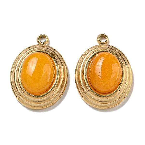 Natural Orange Jade Dyed Pendants