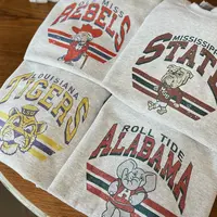 Retro NCAA College Football Mascot Crewneck Sweatshirt Classic Menswear Tops Cotton Sweaters   Sport Fabric Casual Embroidere...