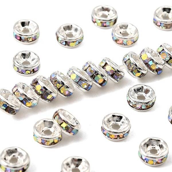 Brass Rhinestone Spacer Beads