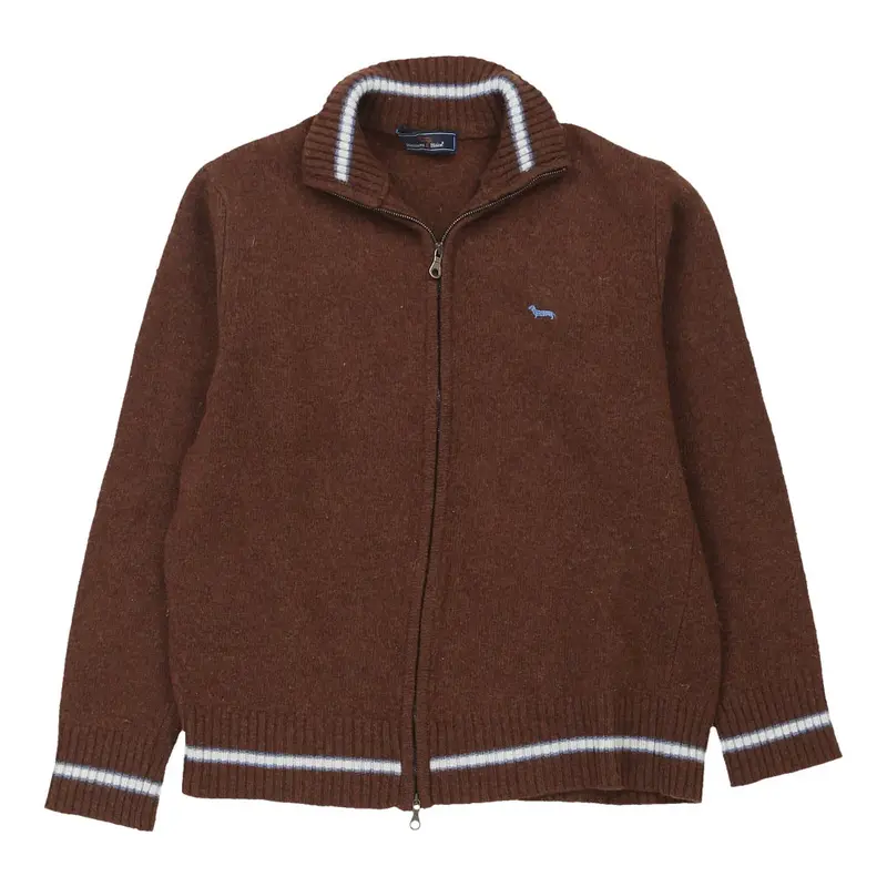 Harmot & Blaine Zip Up - Small Brown Wool