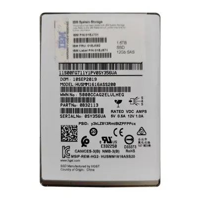 IBM 01EJ871 | 1.6TB SAS 12Gb/s 2.5-Inch Internal Solid State Drive