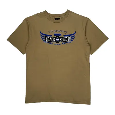 Made In Usa 15Th Anniversary Mda Black N Blue Ball 2008 Harley Davidson T-Shirt - Large Beige Cotton