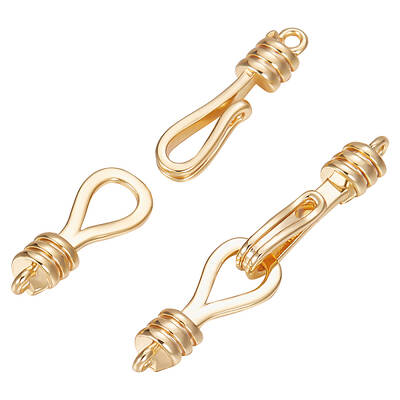 Beebeecraft 1 Box 10pcs S Hook Clasps 18K Gold Plated S-Shaped Hook Connectors Wire Hanger Findings for DIY Jewelry Necklace ...